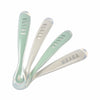 Beaba 1st Stage Silicone Spoons 4m+ 4 Pack - Velvet Grey/Sage Green
